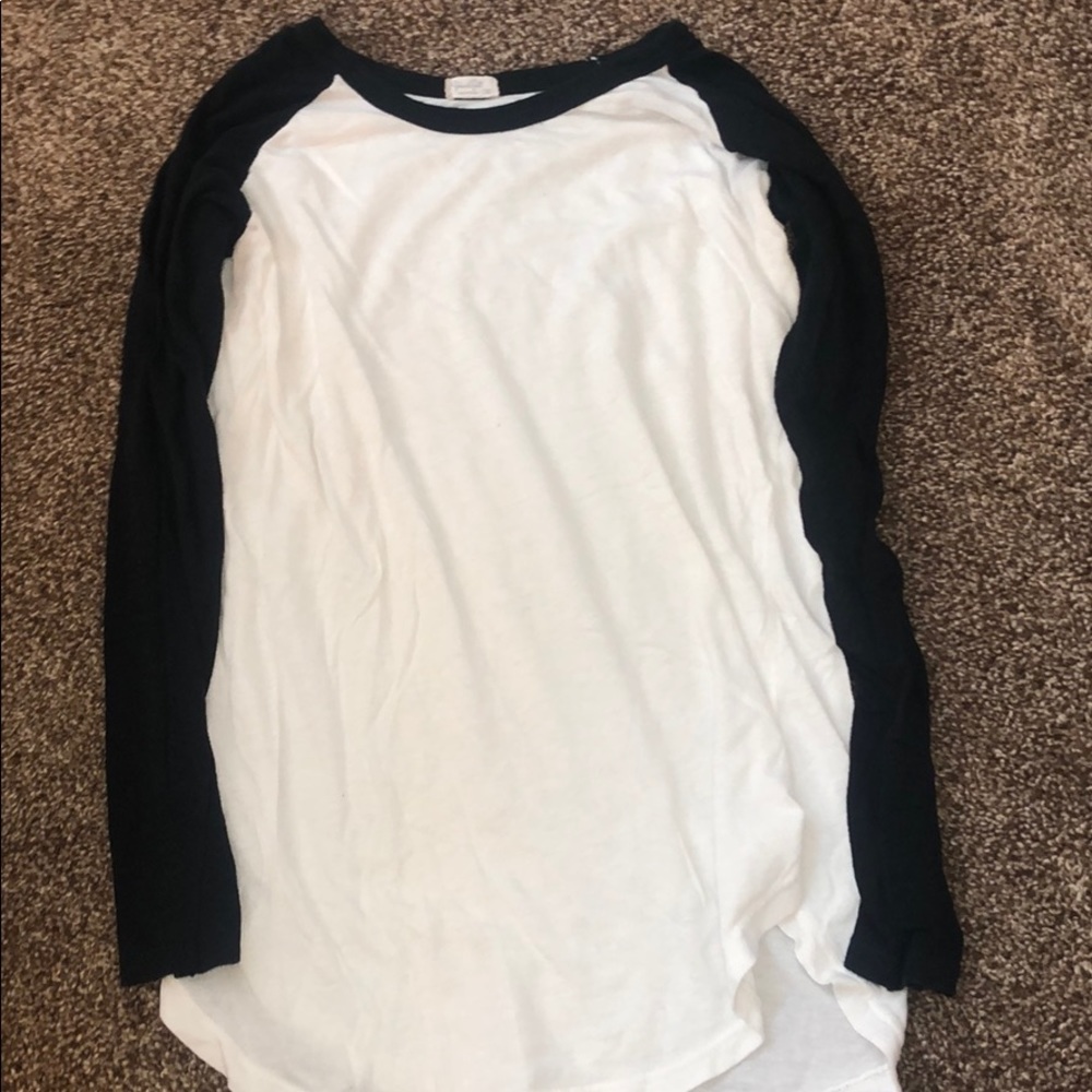 Long sleeve two tone top